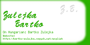 zulejka bartko business card